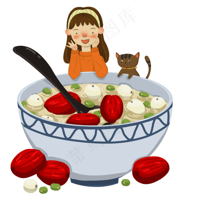 中国风简约腊八节日,免抠元素