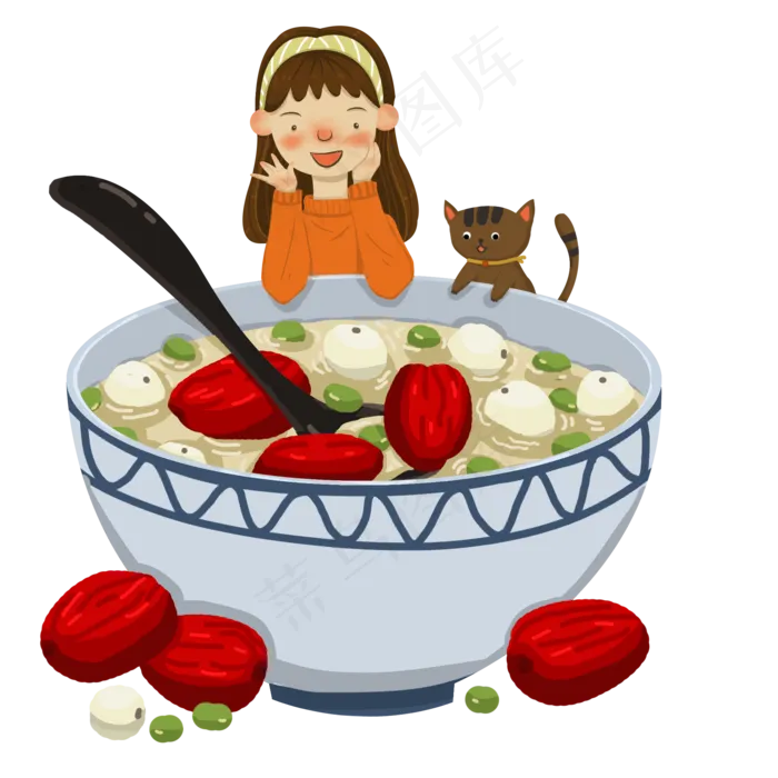 中国风简约腊八节日,免抠元素