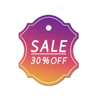 紫红色渐变色电商促销吊牌