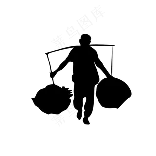 五一劳动节工作中的人剪影