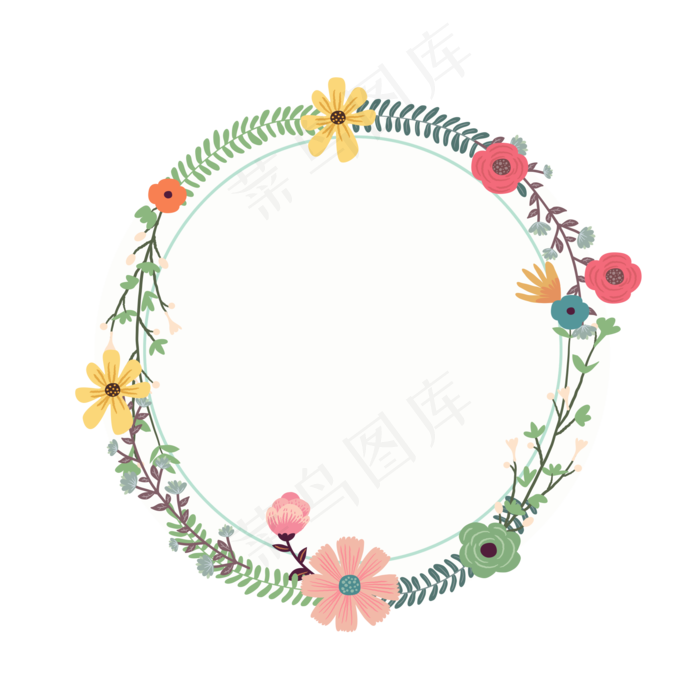 绿色植物边框设计素材(2000X2000(DPI:300))psd模版下载