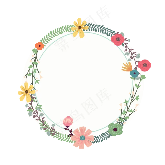 绿色植物边框设计素材(2000X2000(DPI:300))psd模版下载
