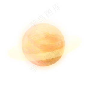 手绘卡通黄色星球,免抠元素