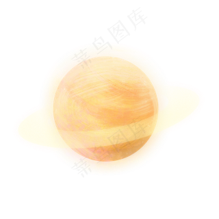 手绘卡通黄色星球,免抠元素