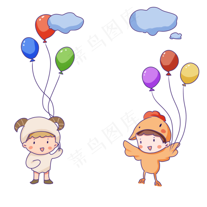 六一儿童节穿玩偶衣服的小朋友