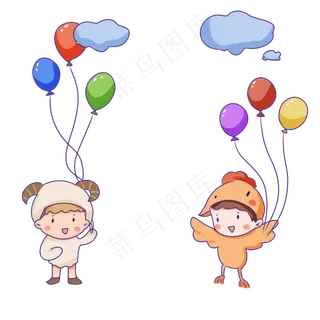 六一儿童节穿玩偶衣服的小朋友