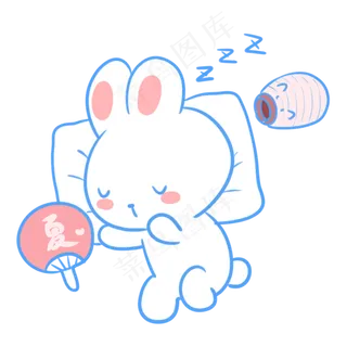 午后睡觉的白兔