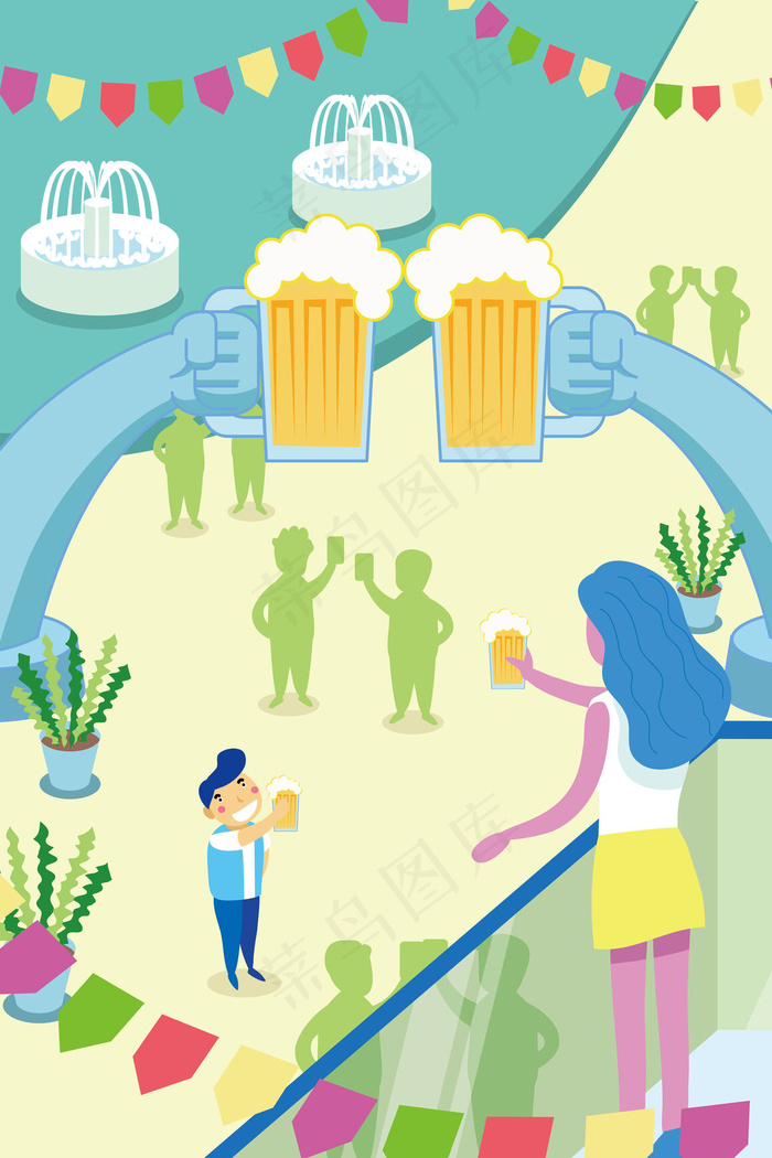 啤酒节上的浪漫举杯一刻