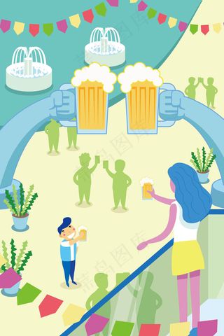 啤酒节上的浪漫举杯一刻