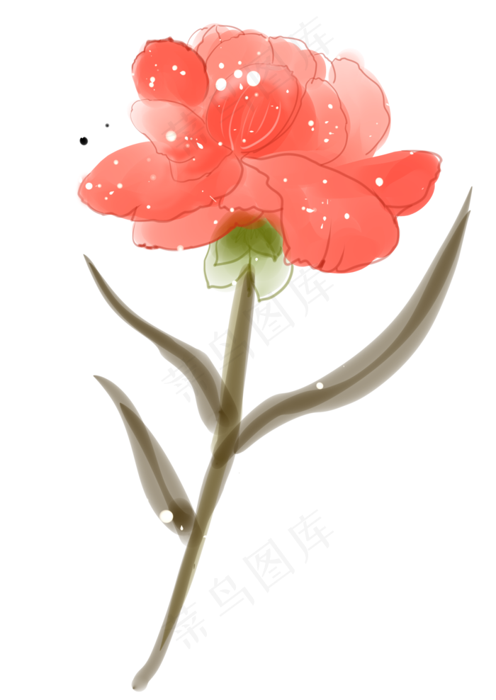 母亲节红色的康乃馨(2150X3035(DPI:300))psd模版下载