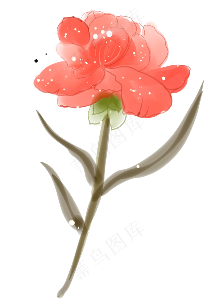 母亲节红色的康乃馨(2150X3035(DPI:300))psd模版下载