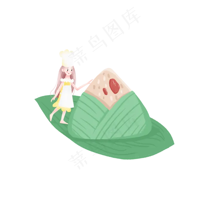 红豆粽子和女孩(2000X2000(DPI:300))psd模版下载
