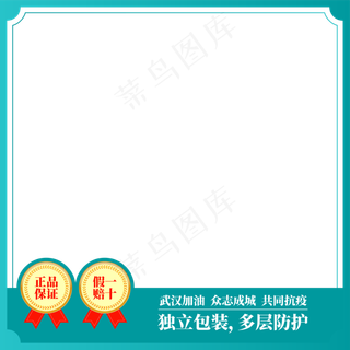 蓝绿色简约电商医疗类主图边框