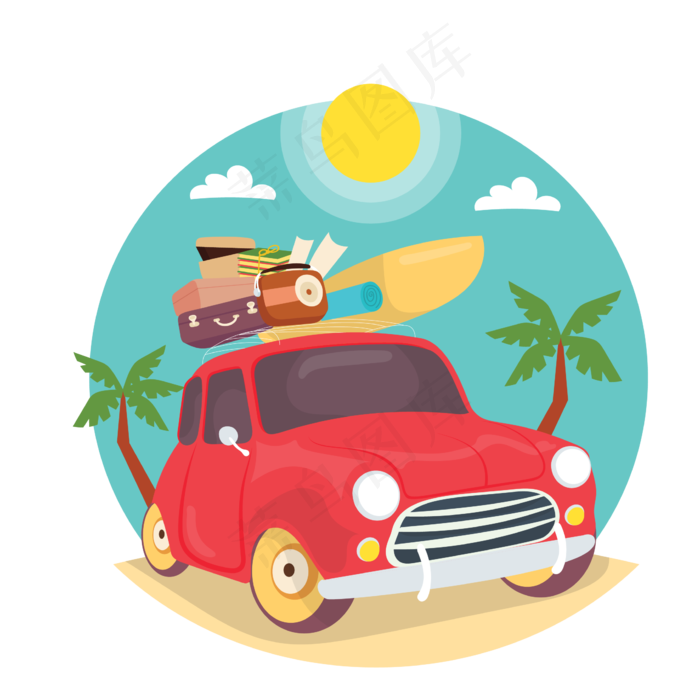 夏日去海边度假,免抠元素