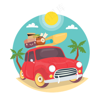 夏日去海边度假,免抠元素