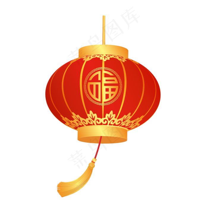 仿真鼠年福字灯笼,免抠元素