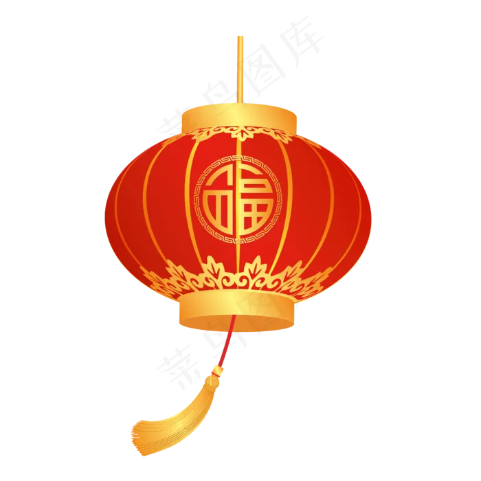 仿真鼠年福字灯笼,免抠元素