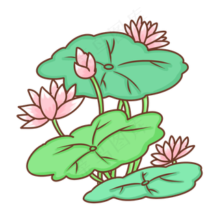 荷花荷叶PNG免抠图