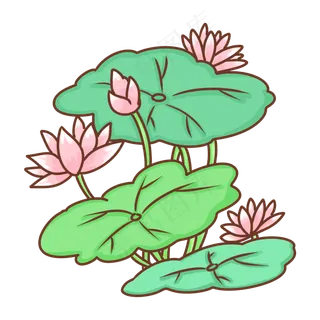 荷花荷叶PNG免抠图