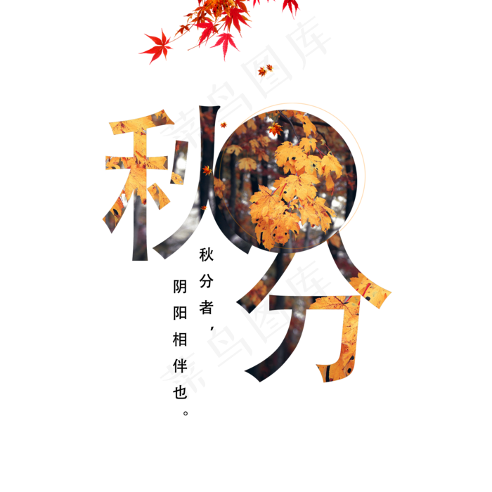 原创秋分艺术字节气(2000X2000(DPI:300))psd模版下载