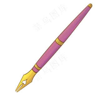 创意粉色钢笔插图