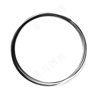 中国古风水墨圆形毛笔边框