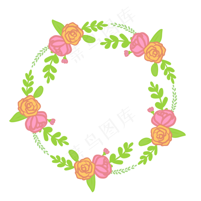 玫瑰花朵花环(2000X2000(DPI:2000))psd模版下载