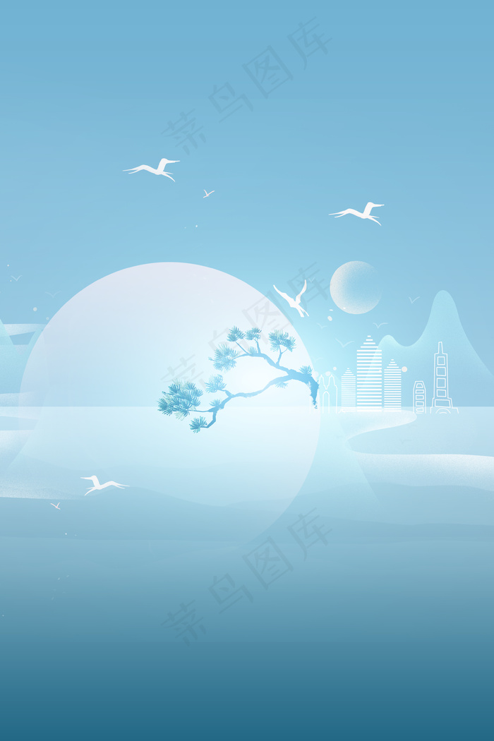 简约大气中国风房地产背景海报