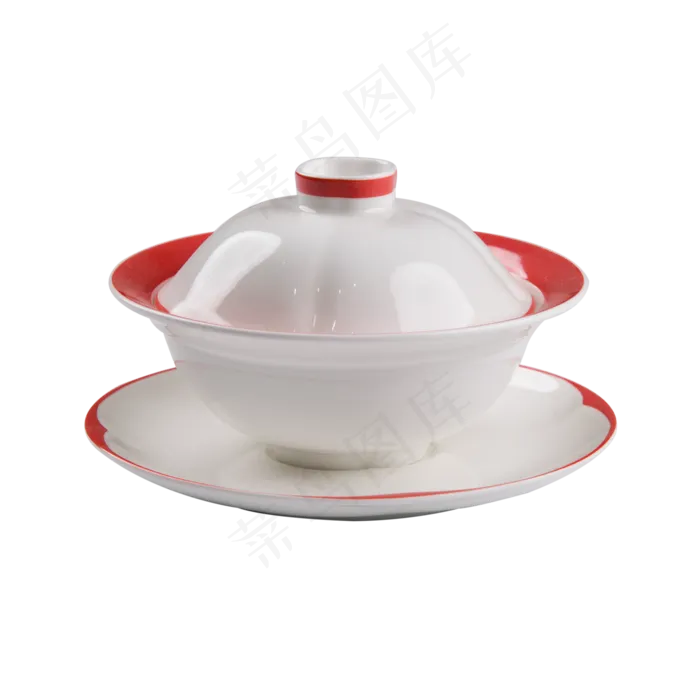 红边白瓷汤碗套,免抠元素(2000*2000px 300 dpi )