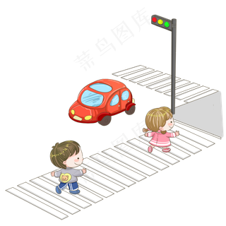 交通安全过人行道,免抠元素