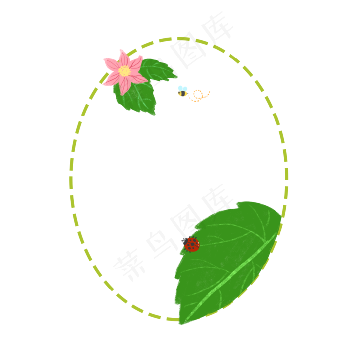 昆虫花朵边框PNG,免抠元素(1024X1024(DPI:144))psd模版下载