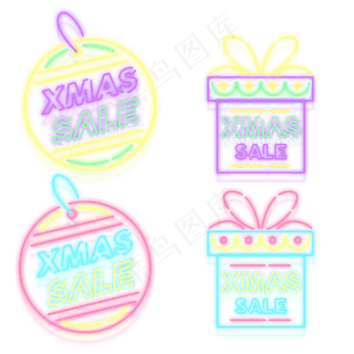 618边框霓虹灯促销图标装饰图案