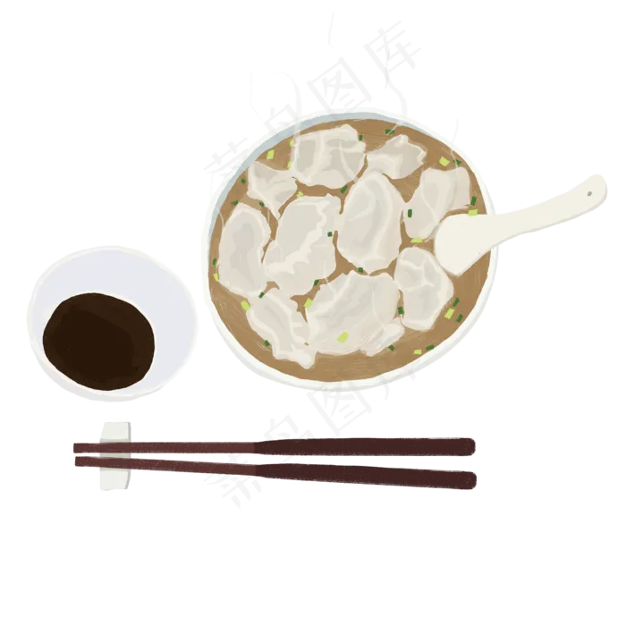 卡通手绘传统美食饺子,免抠元素(3000X3000(DPI:300))psd模版下载