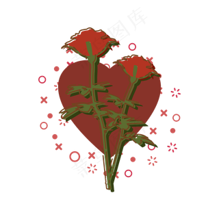 简约扁平MBE七夕情人节玫瑰花