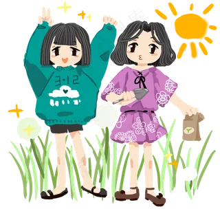 植树节浇水的小女孩