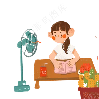 小女孩在看书免抠图