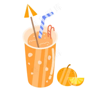 创意夏天小清新橘子味汽水橘子泳