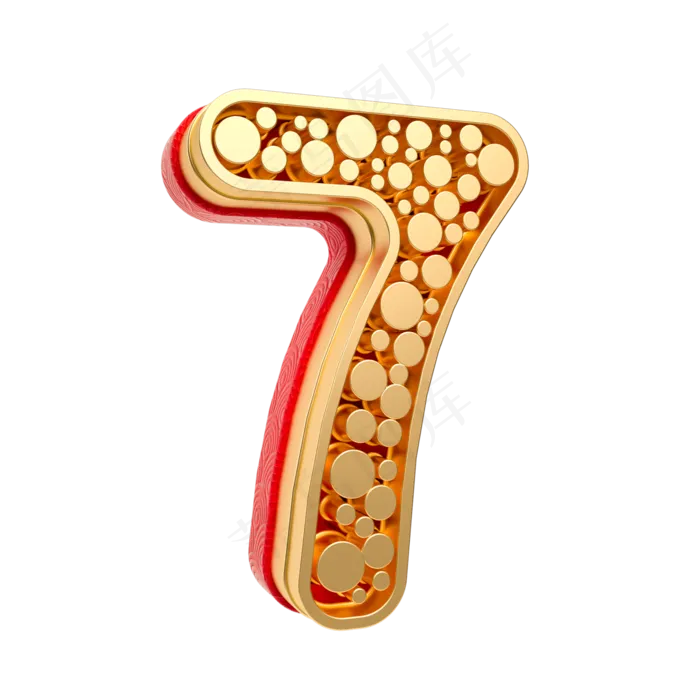 红金质感倒计时周年庆数字7
