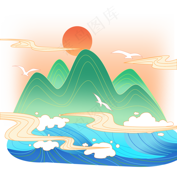 国潮山水国潮风中国风