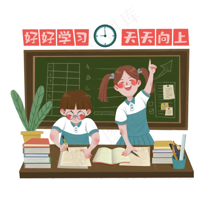 高考冲刺学习人物,免抠元素(3500*3500px 300 dpi )psd模版下载