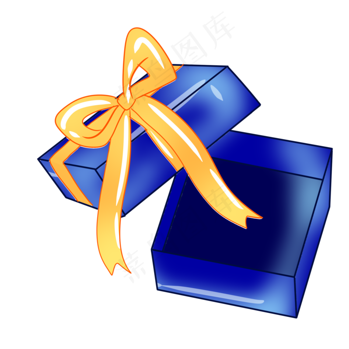 深蓝色打开的礼盒,免抠元素