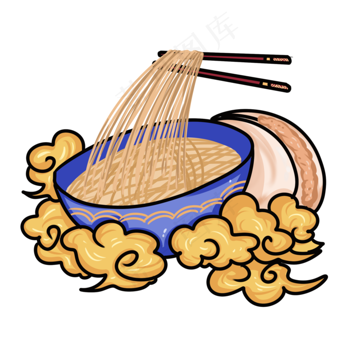 国潮美食陕西面食(2000X2000(DPI:300))psd模版下载