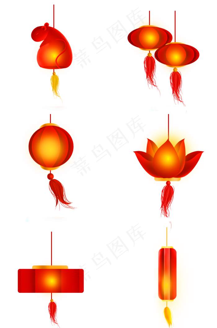 红色中国风灯笼,免抠元素(2000X3020(DPI:72))psd模版下载