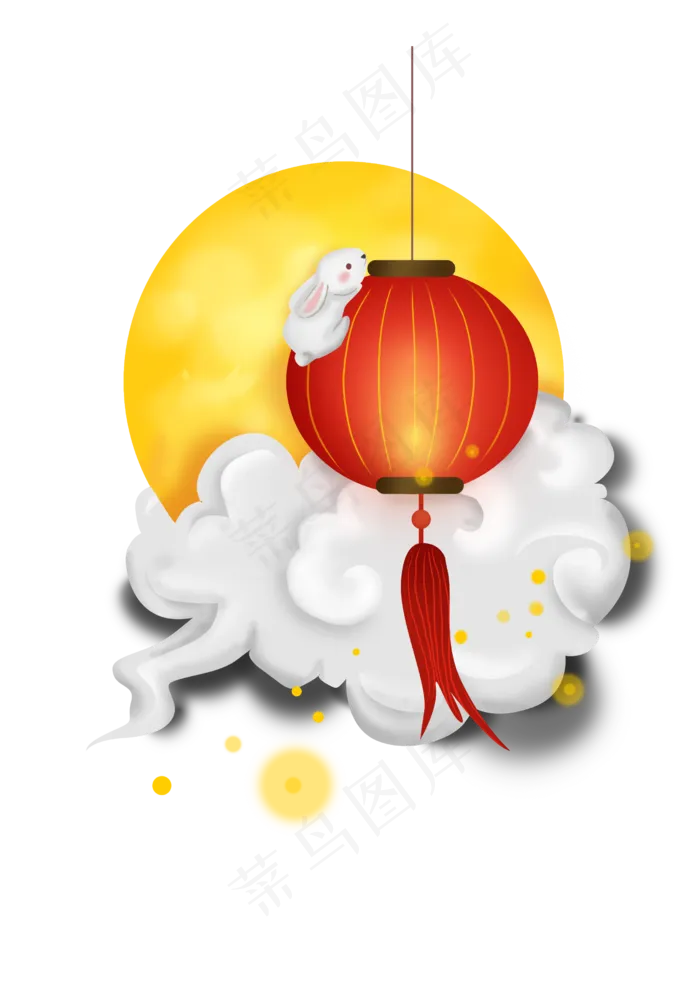 中秋节红灯笼和月亮,免抠元素(2480X3508(DPI:300))psd模版下载
