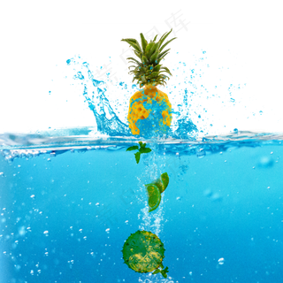 黄色冰镇水果菠萝