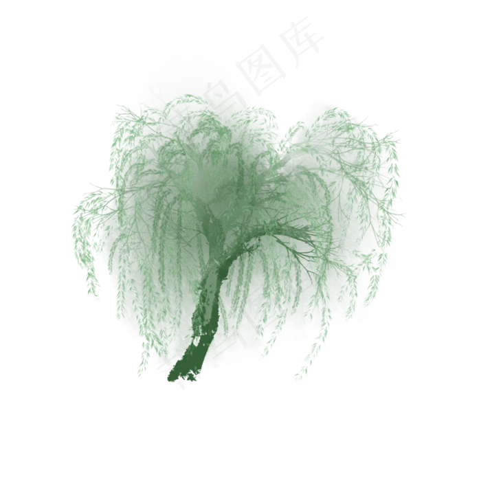 春天绿色的柳树生长(3000X3000(DPI:300))psd模版下载