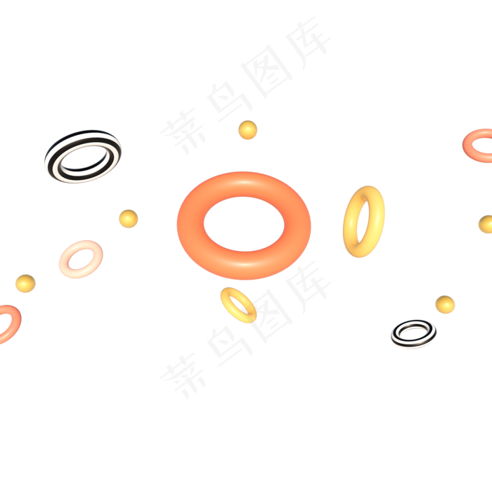 618电商几何圆环漂浮立体双十一