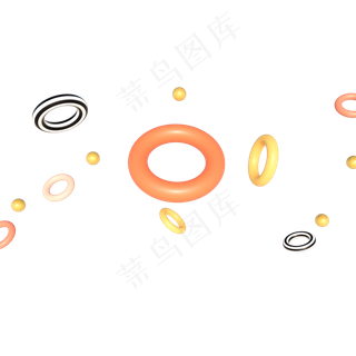 618电商几何圆环漂浮立体双十一