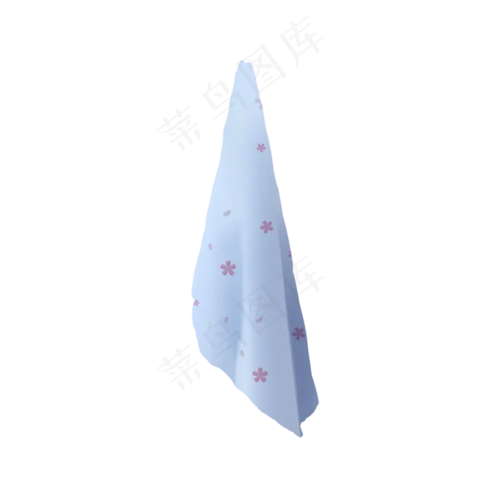 蓝色花手绢PNG下载(2000X2000(DPI:300))psd模版下载