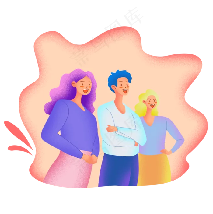 扁平商务噪点人物职业发展,免抠元素(2987*3000px 300 dpi )psd模版下载